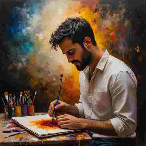 Кисть художника коснулась холста