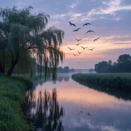 Вечереет опускает веки