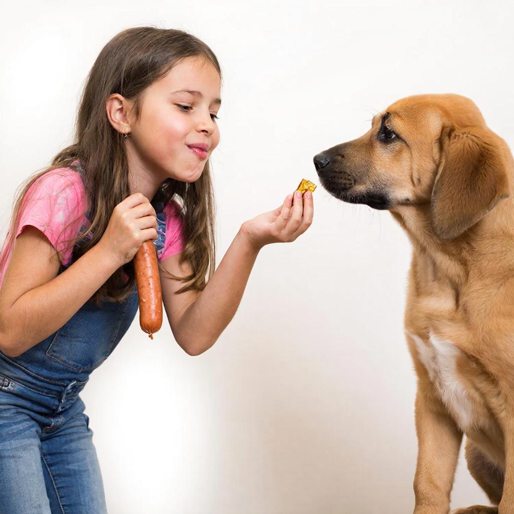 Собака просила у Маши сосиску