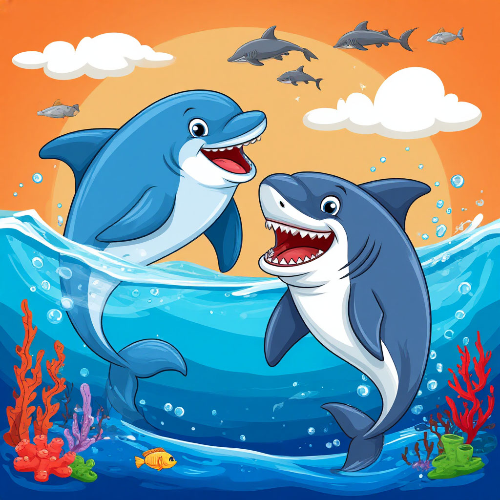 Дельфин и Акула