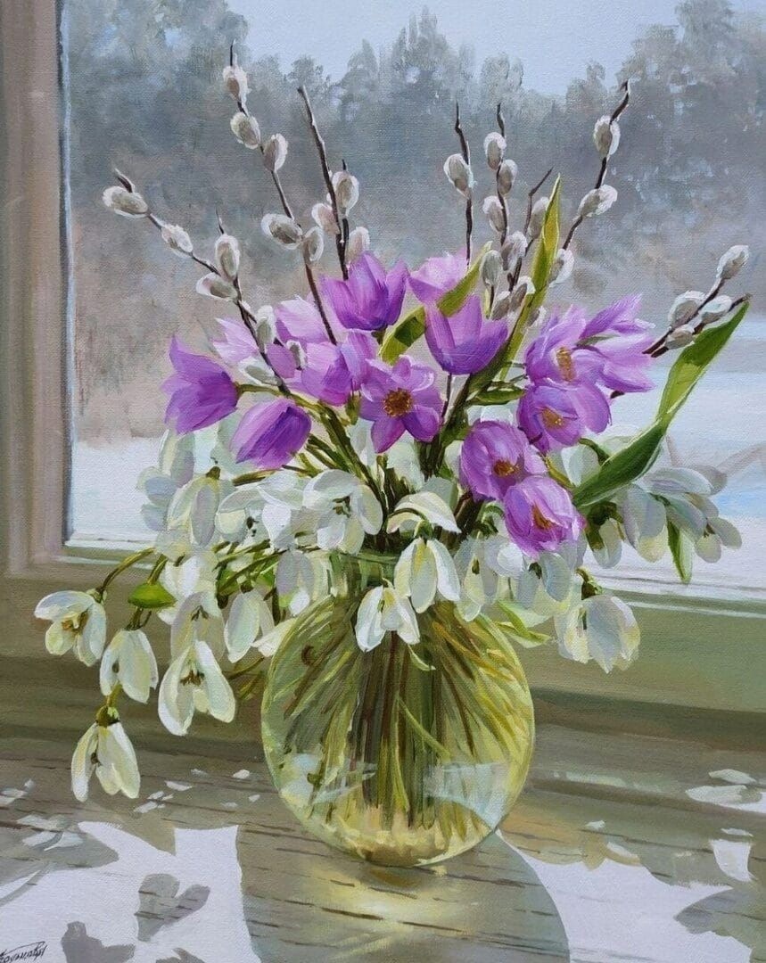 Весна, женщины, цветы