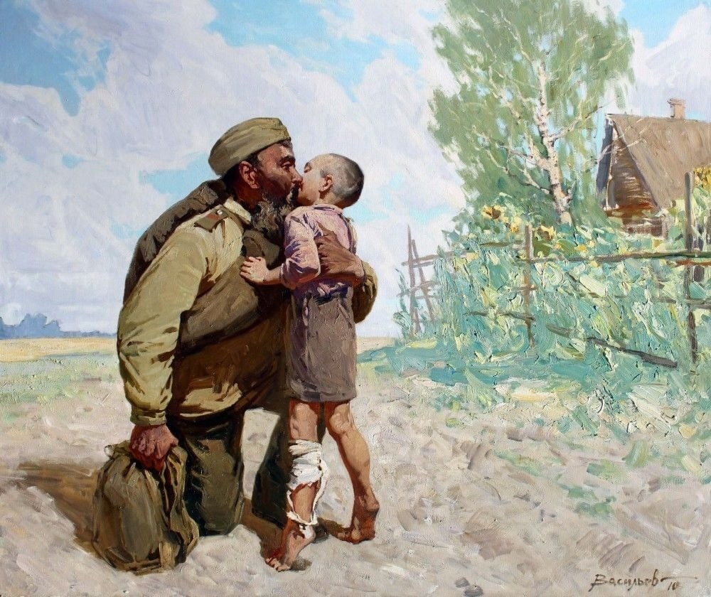 Возвращение с фронта. разговор отца с сыном